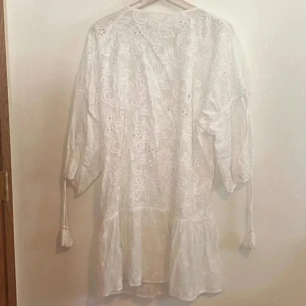 Maeve by Anthropologie Eyelet Balloon Sleeve Kimono - Picture 3 of 10